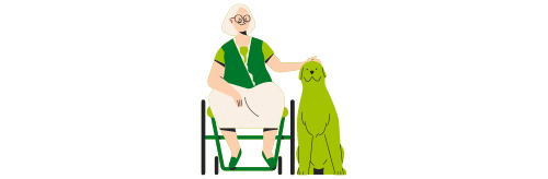 personne âgée et son chien
