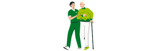 aidant et une personne âgée